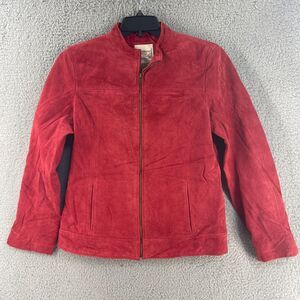 Ruff Hewn Womens Jacket Suede Leather Red Large Western Southwestern